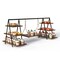 7-Tier Dessert Display Stand with Swing Tray, Rustic Wood and Metal Tiered Serving Platter for Parties & Weddings